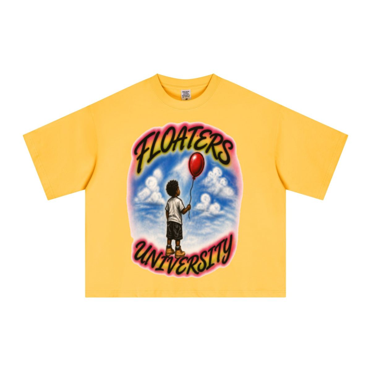 240GSM Men’s Ice-Feel Sorona Boxy-Fit Solid-Color Loose T-shirt Bright Yellow