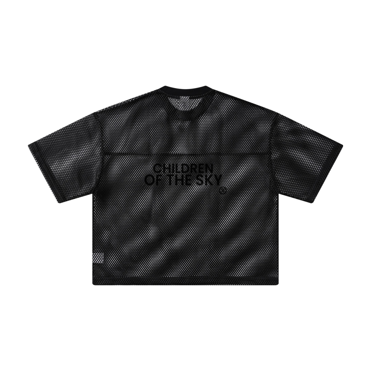 240GSM Men’s Boxy-Fit Mesh Layering T-Shirt Black